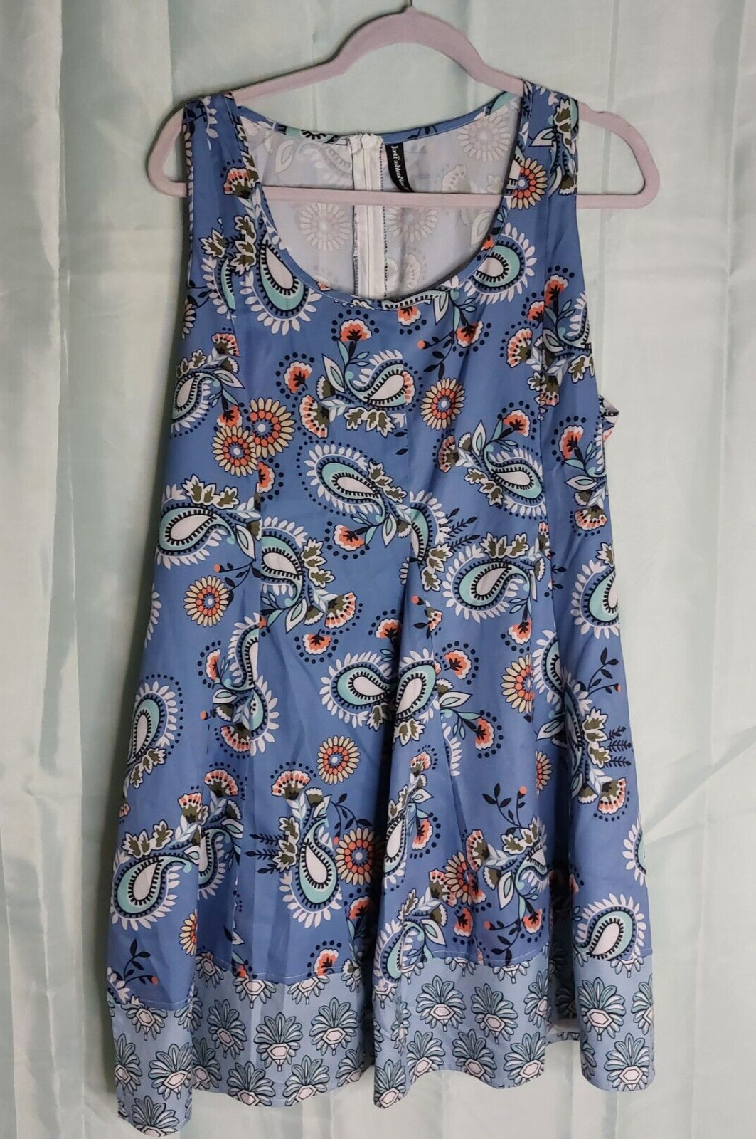 JFN Spring Summer Dress Casual Vacation U-neck Sleeveless mini Light polyester