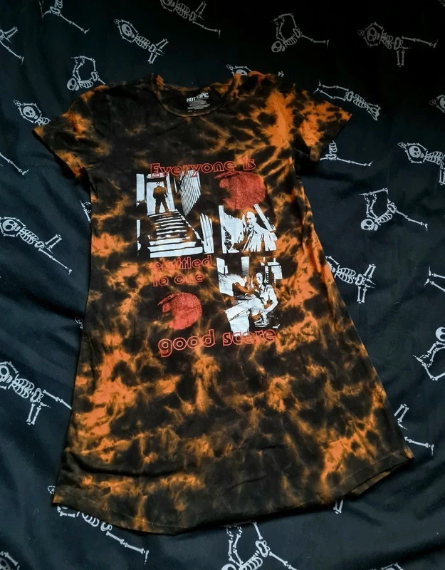 Hot Topic Halloween Michael Myers horror goth orange tie dye dress t shirt