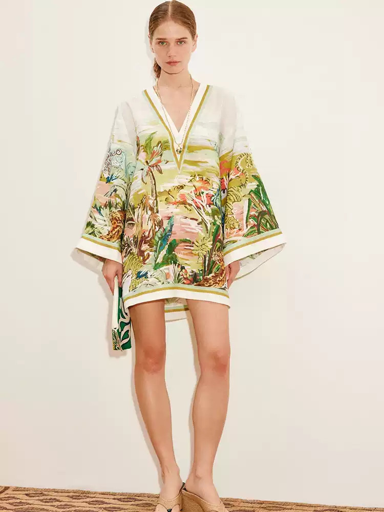 ALEMAIS Floral Print Shirtdress Relaxed Button Down Summer Boho