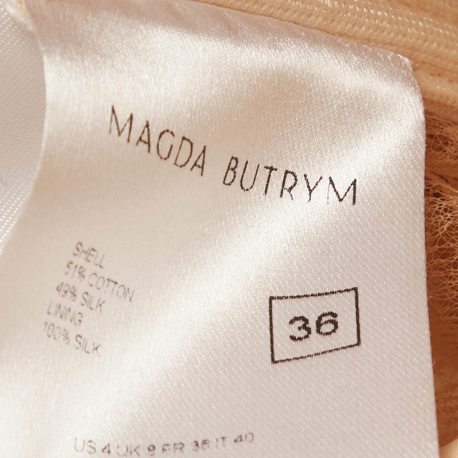 Magda Butrym Cream Silk Blend Hourglass Mini Dress S