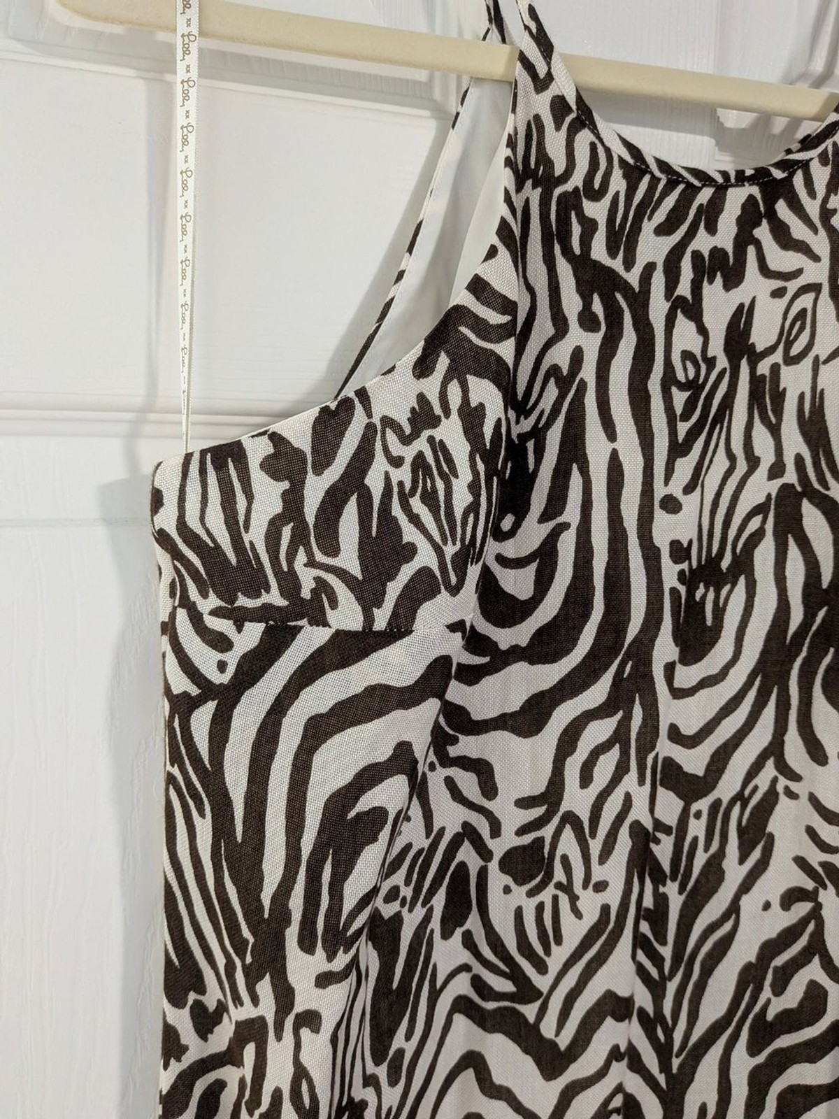 Lilly Pulitzer Angel Brown and White Zebra-Print Maxi Dress M
