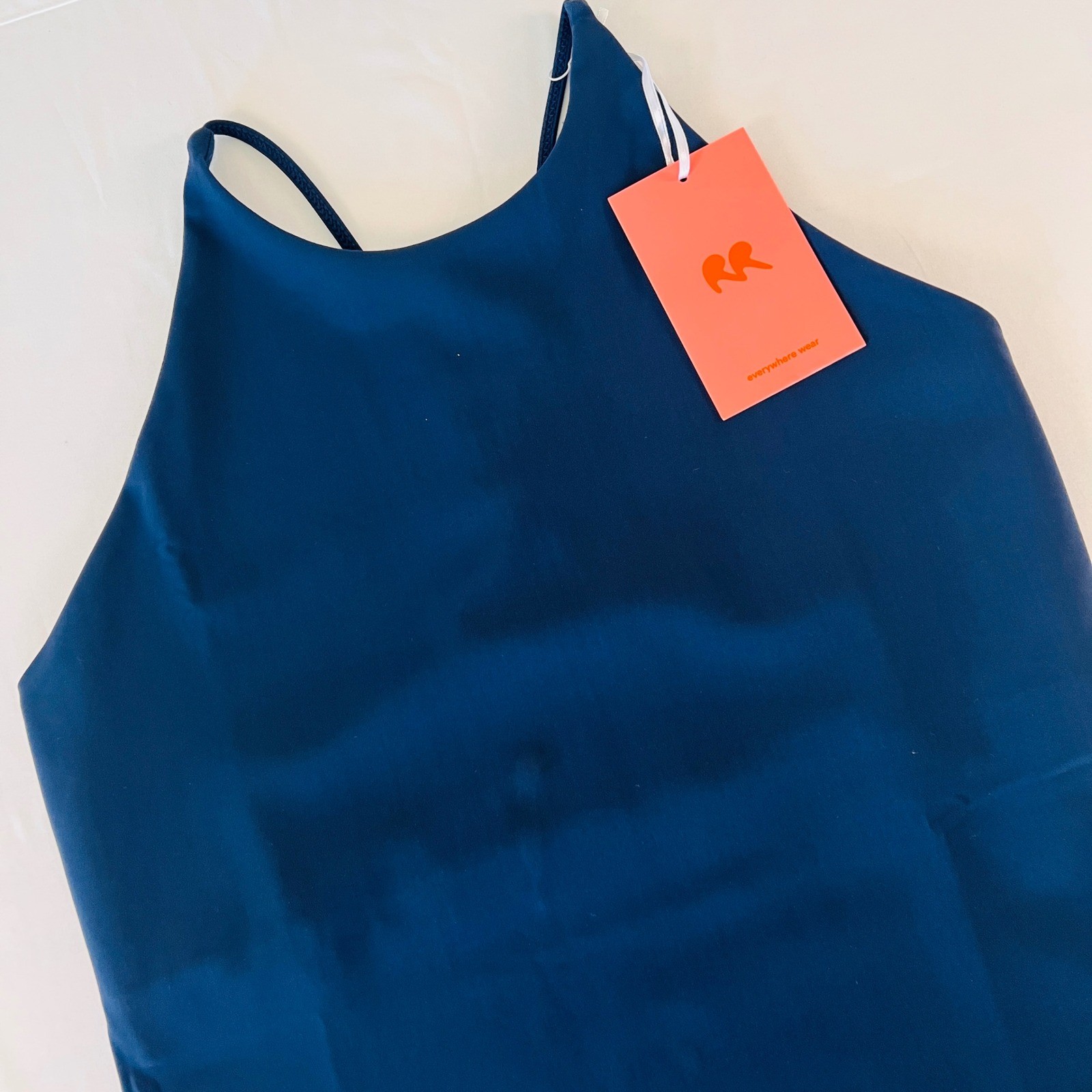 Rec Room Everywhere Wear Navy Blue Halter T-Back Sheath Dress Size Medium NWT