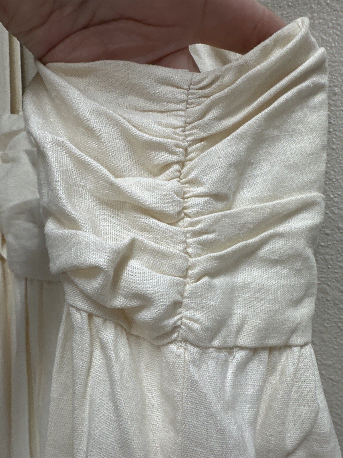 NWT Who What Wear Women’s Linen Dress XL Portrait Summer Vacation Beach Cream