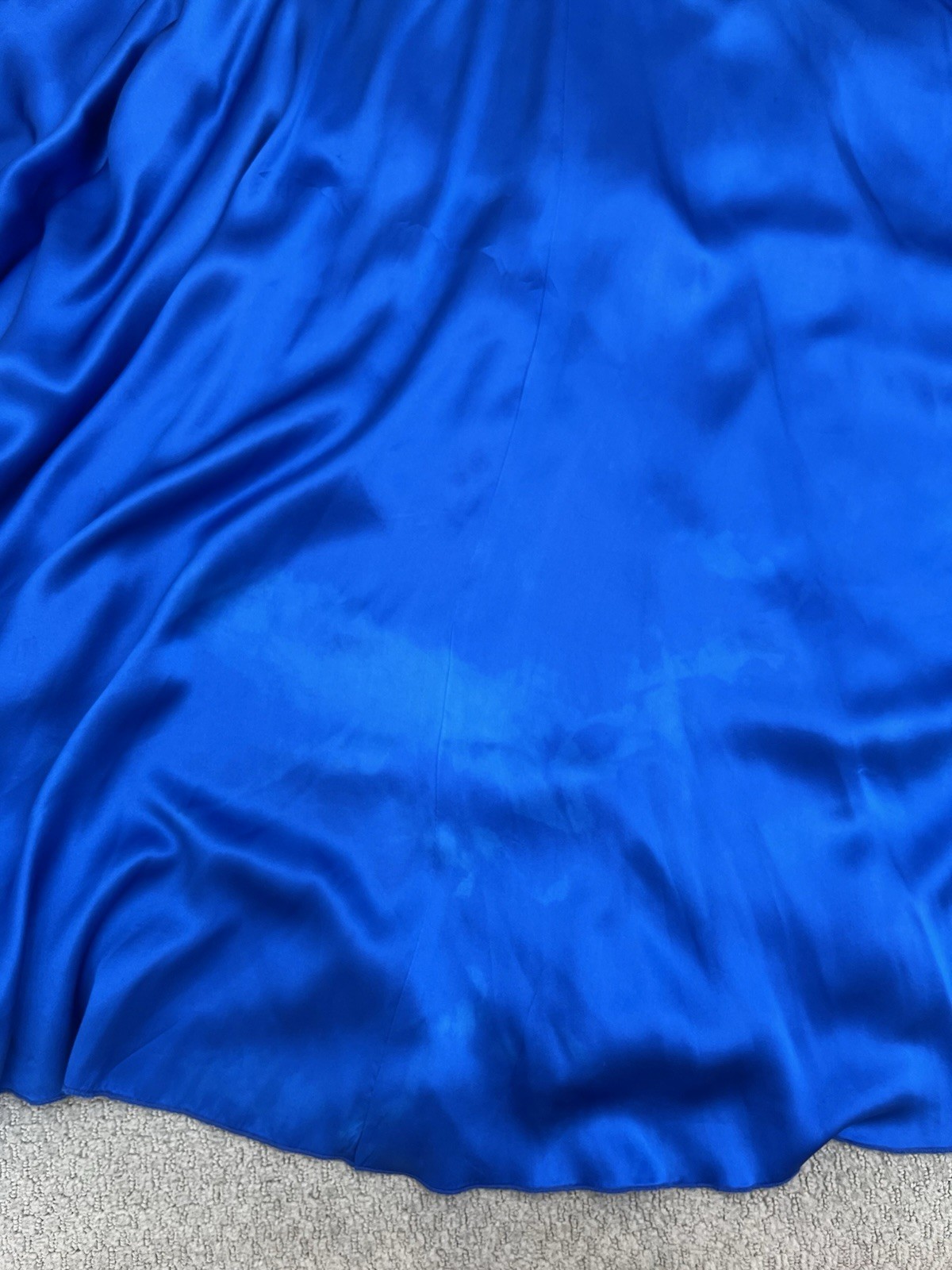 Cache Vintage Silk Maxi Gown In Blue Size 2