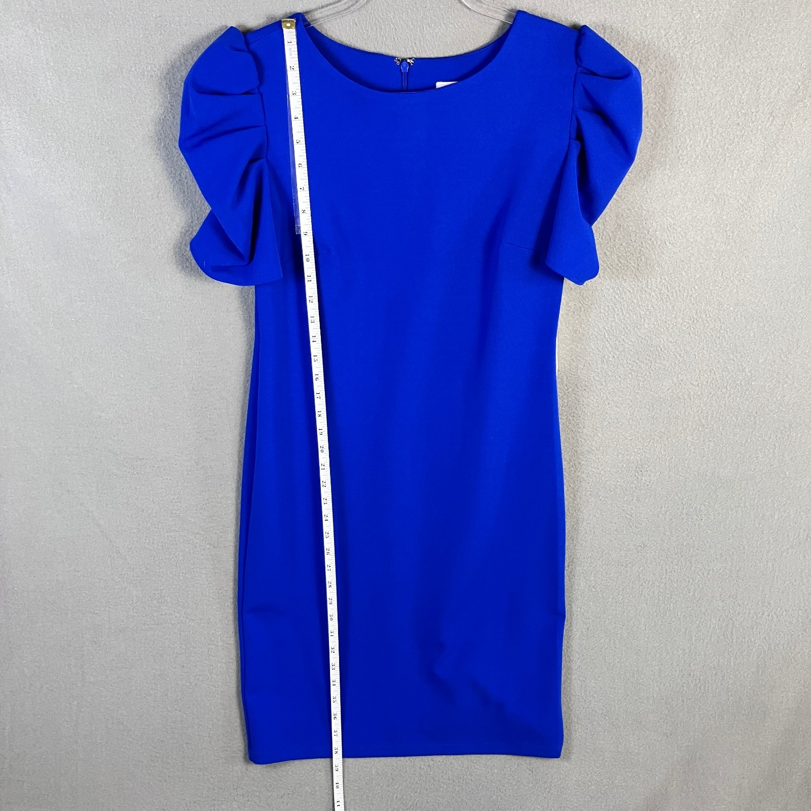Shelby & Palmer Women’s Sheath Dress Size 6 Vibrant Blue Puff Sleeve Stretch NWT