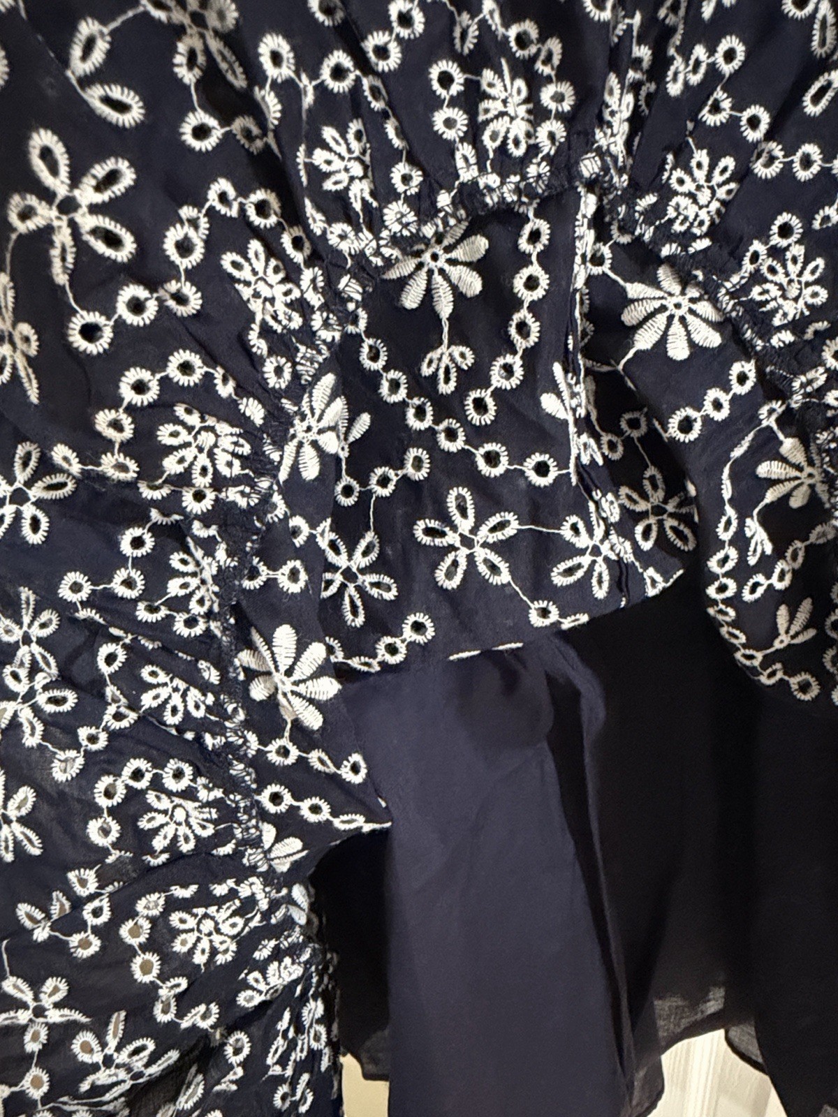 NWT Authentic KATE SPADE Eyelet Wrap Dress 100% COTTON in Navy/White Sz 0 $398