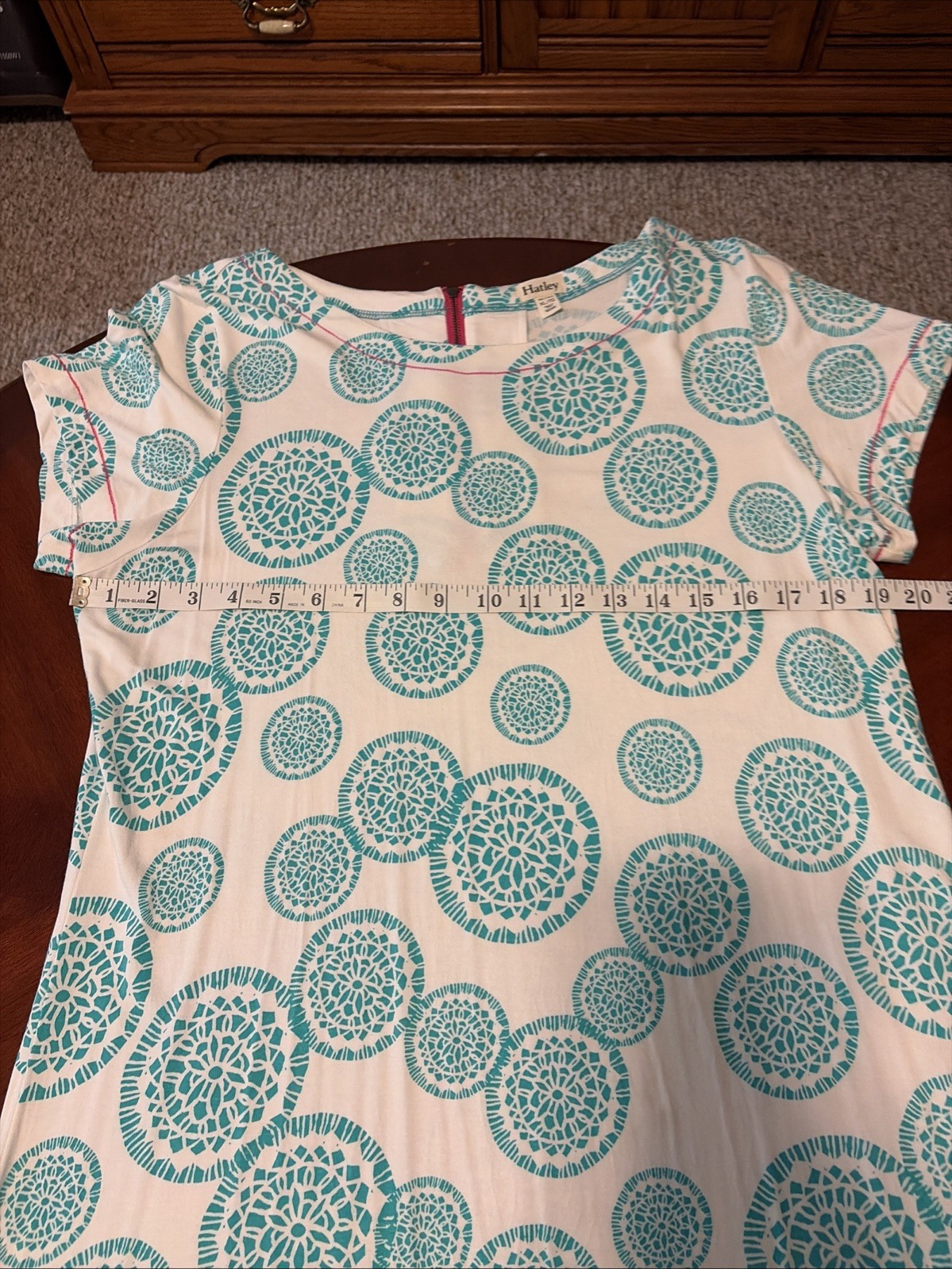 Hatley Dress XL blue patterned recognized by its distinct geometric medallion