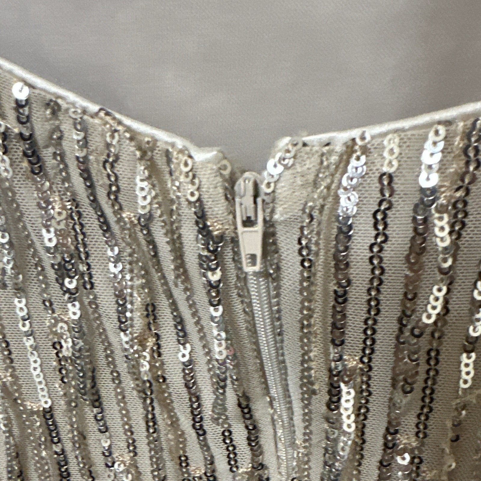 Trixxi Womens Silver/Gold Solid Sequin Mesh Slip Spaghetti Strap Dress L