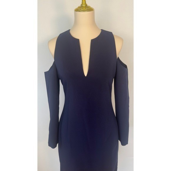 Alice + Olivia Sapphire Blue Cold Shoulder Mini Dress Size 8 NWT