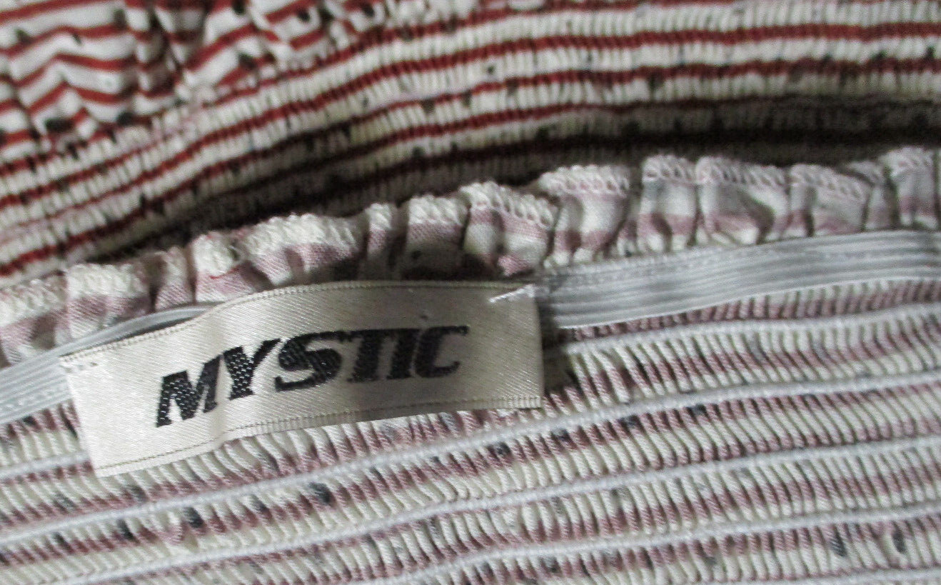 Mystic Red Print Striped Off The Shoulder Dress Sz Small Patriotic Festival 4th
