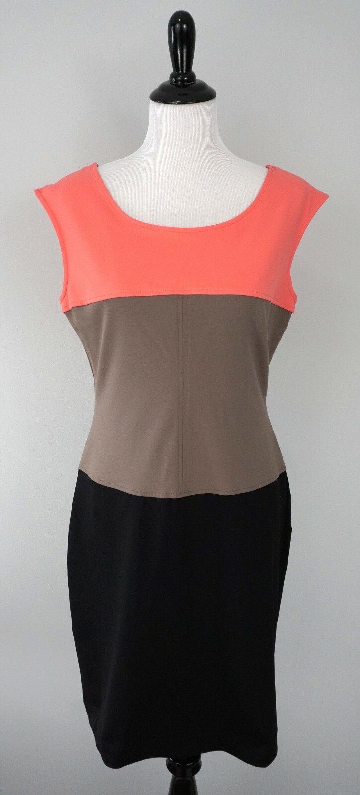 CYNTHIA ROWLEY Pink Gray Black Sheath Stretch Sleeveless Dress Size Large
