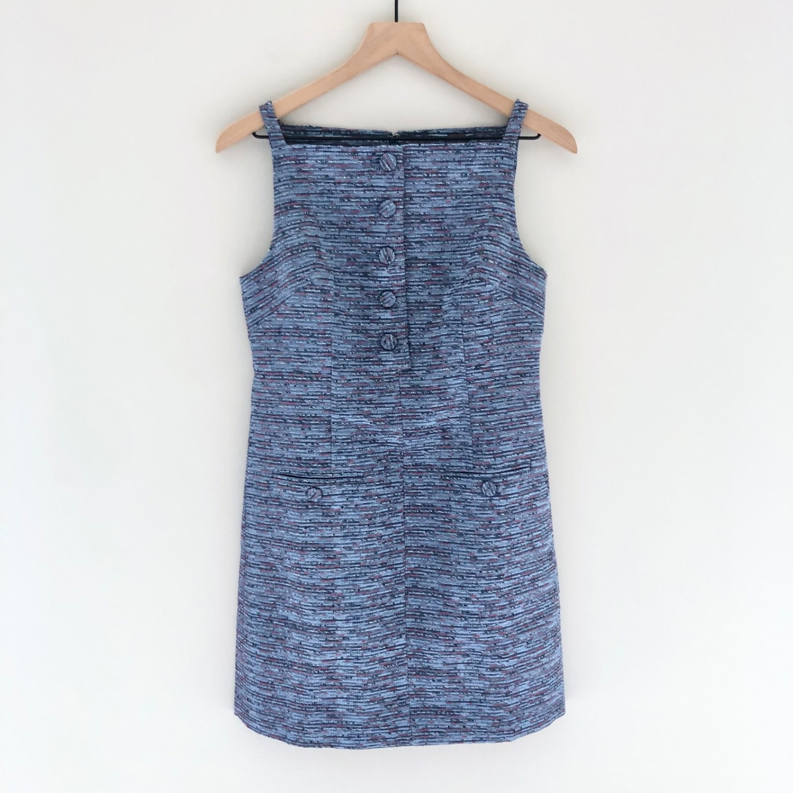 NWT J.Crew Size 4 Mini Sheath Dress in Tweed Blue Ocean Sunset