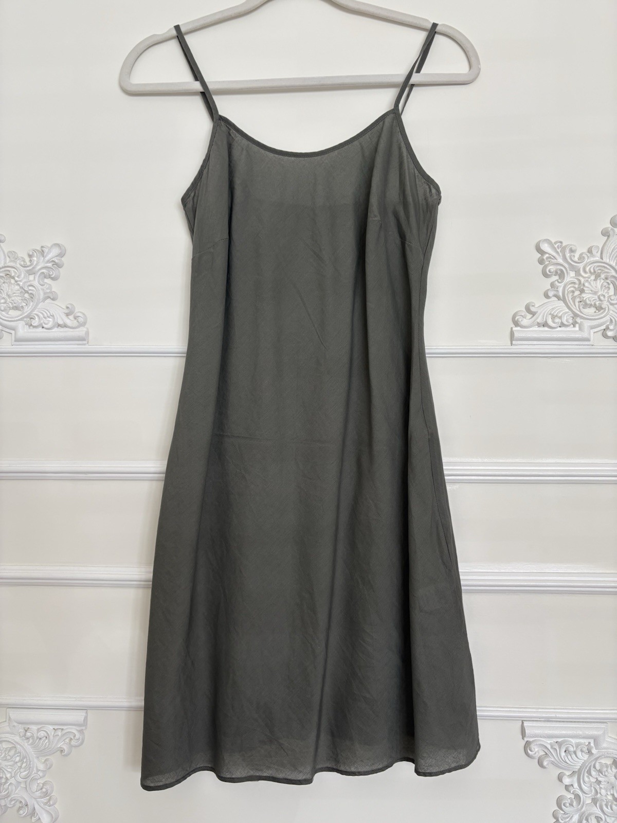 Warehouse ~ Sage Button Down Dress With Slip ~ Size 8