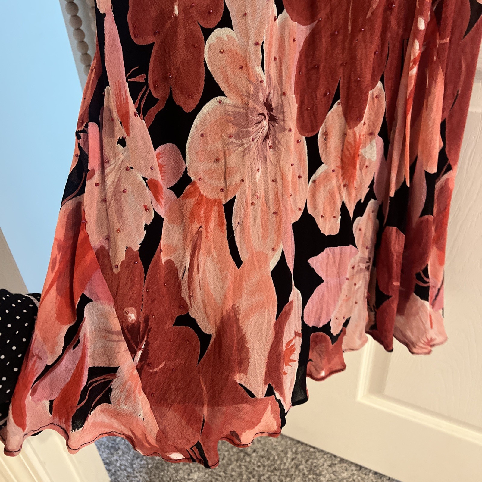Majick Floral Vintage Beaded Sleeveless Pink Dress Size medium