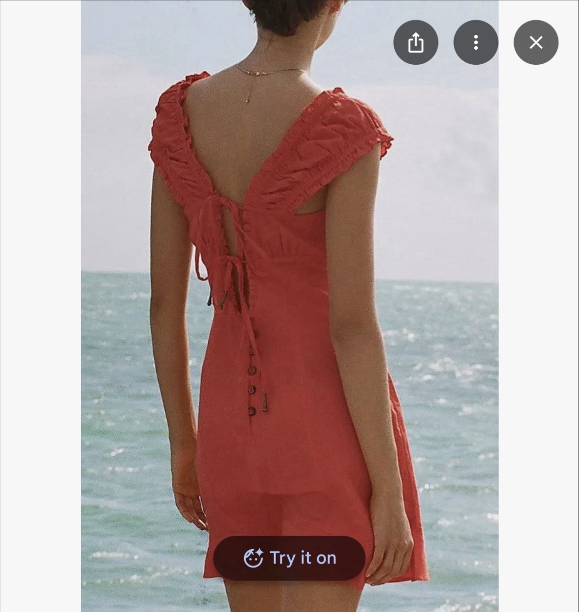 NWT Free People Like a Lady Orange Linen Blend Mini Dress Size M