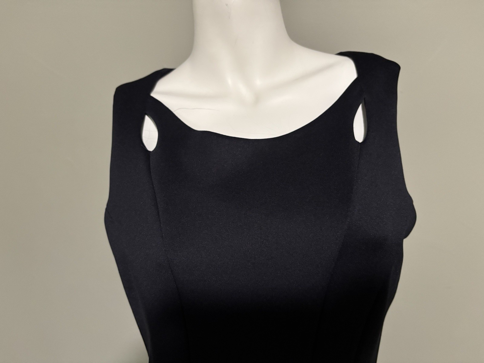 TTahari Womens Sleeveless Belted Keyhole Neck Dress Dark Blue Size 2 New