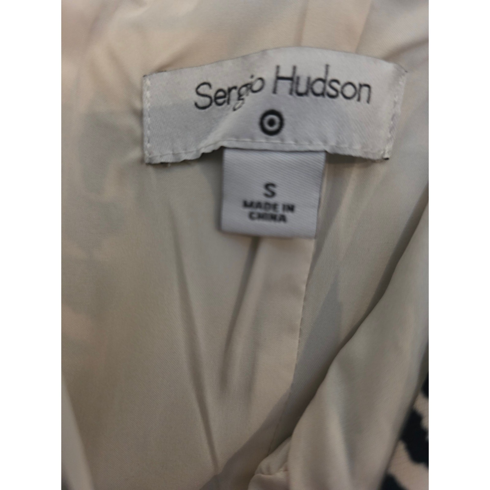 Sergio Hudson Target Midi Dress S Womens Black White Back Zip V Neck