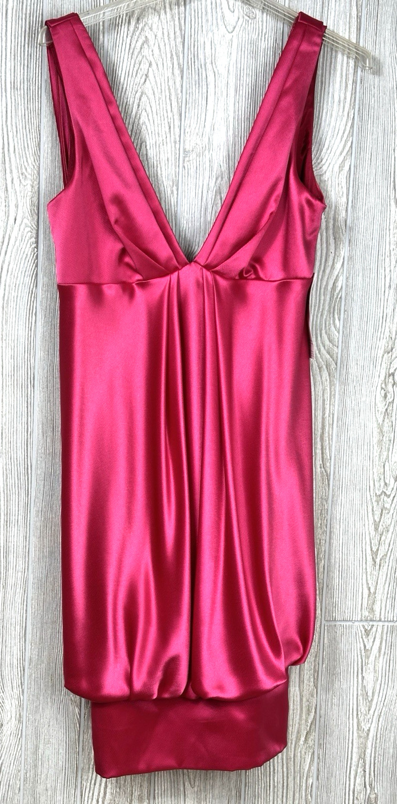 A.B.S Collection Allen Schwartz Bubble Dress Size 8 Satin Low Back Raspberry NWT