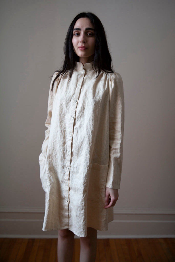 OVATE Jeanne smock In Parchment cotton Poets Smock Shirt Dress 2019 Release MED