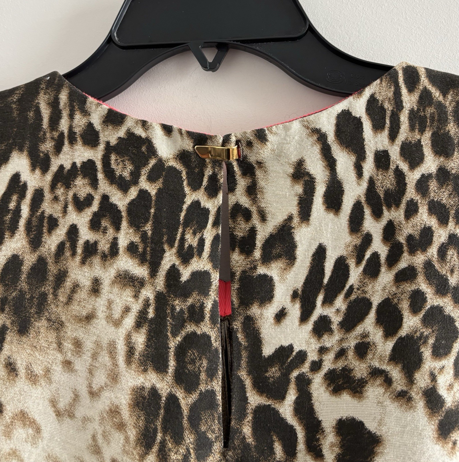 MAJE Leopard Print Mini Dress Linen Blend Shift Sleeveless Medium Retro Mob Wife