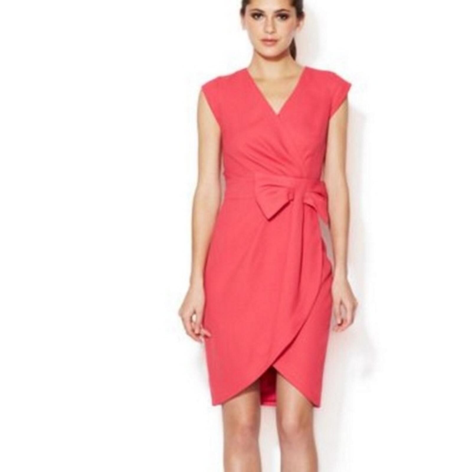 ERIN Erin Fetherston Raspberry Red Wrap Dress w/ Bow (NWT)
