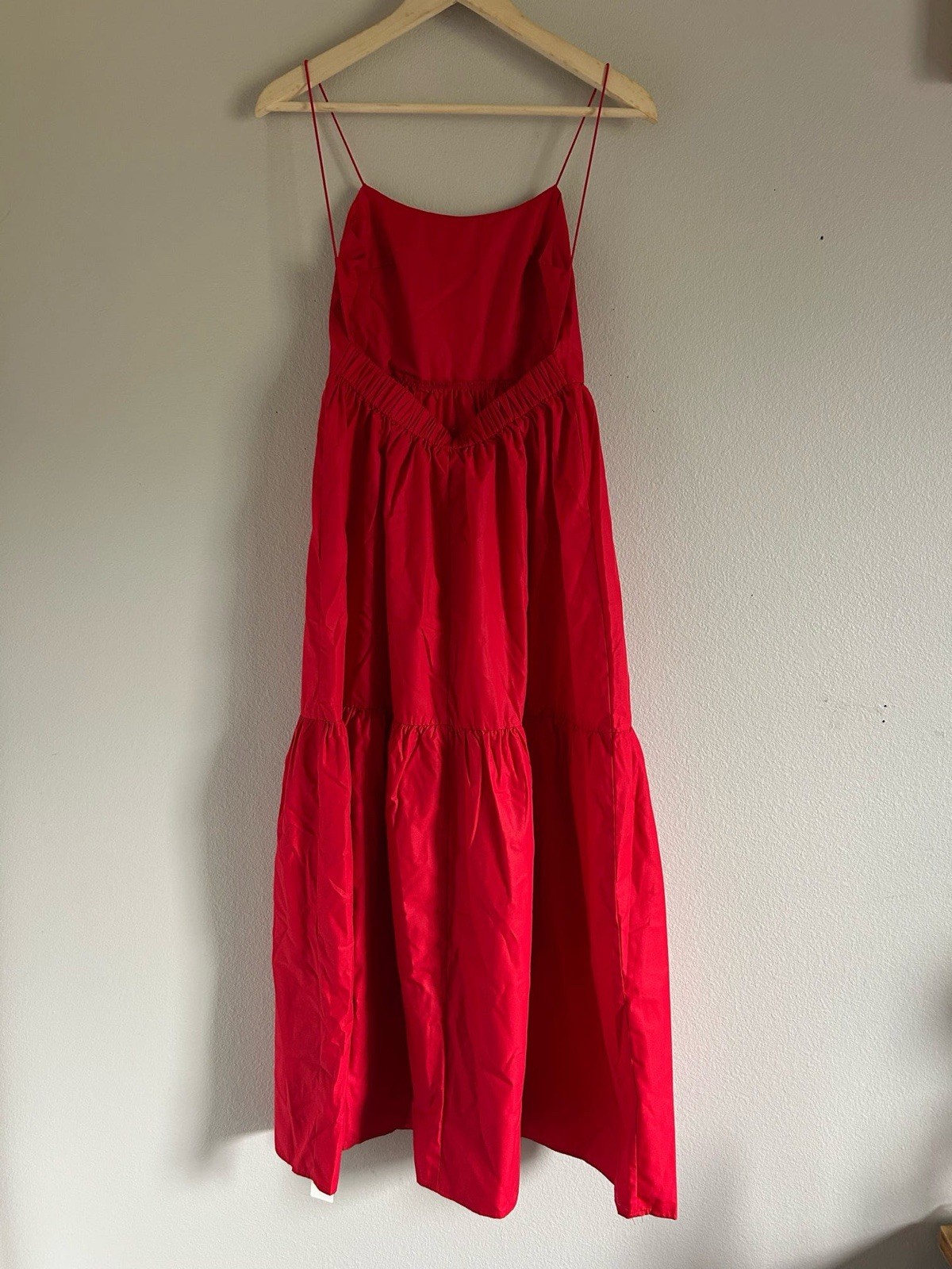 Commense Red Solid Backless Long Dress size XS NWT