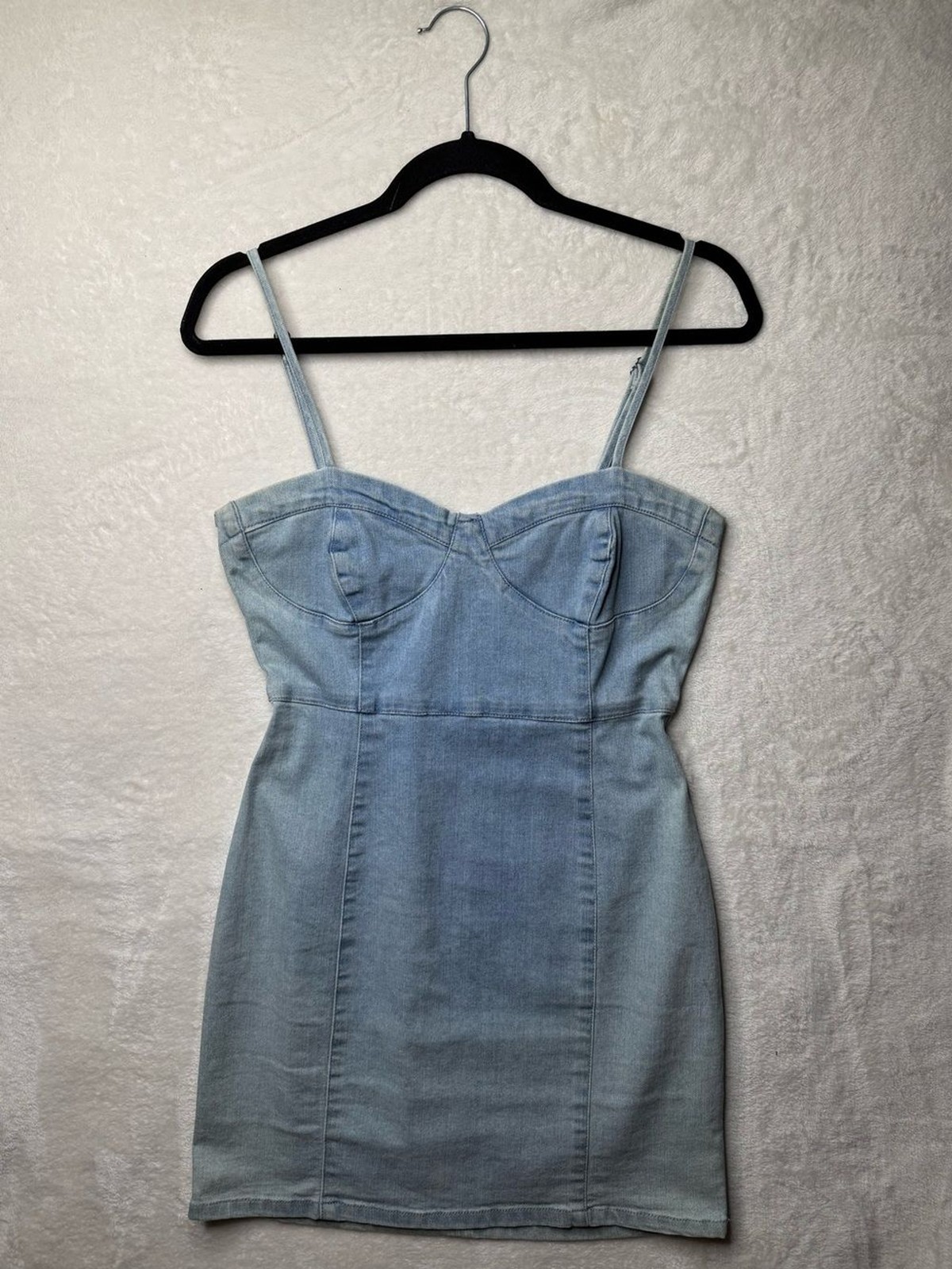 Forever 21 – Light Blue Denim Mini Dress with Spaghetti Straps