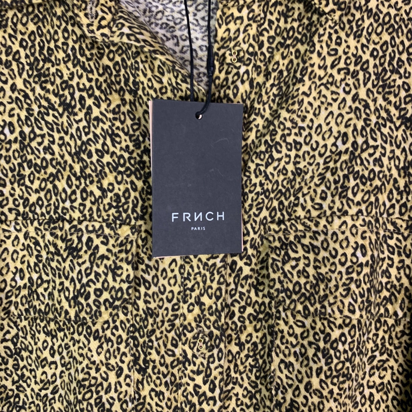 NWT $195 FRNCH Paris Juliette Leopard Print Tie Waist Button Down Maxi Dress XS
