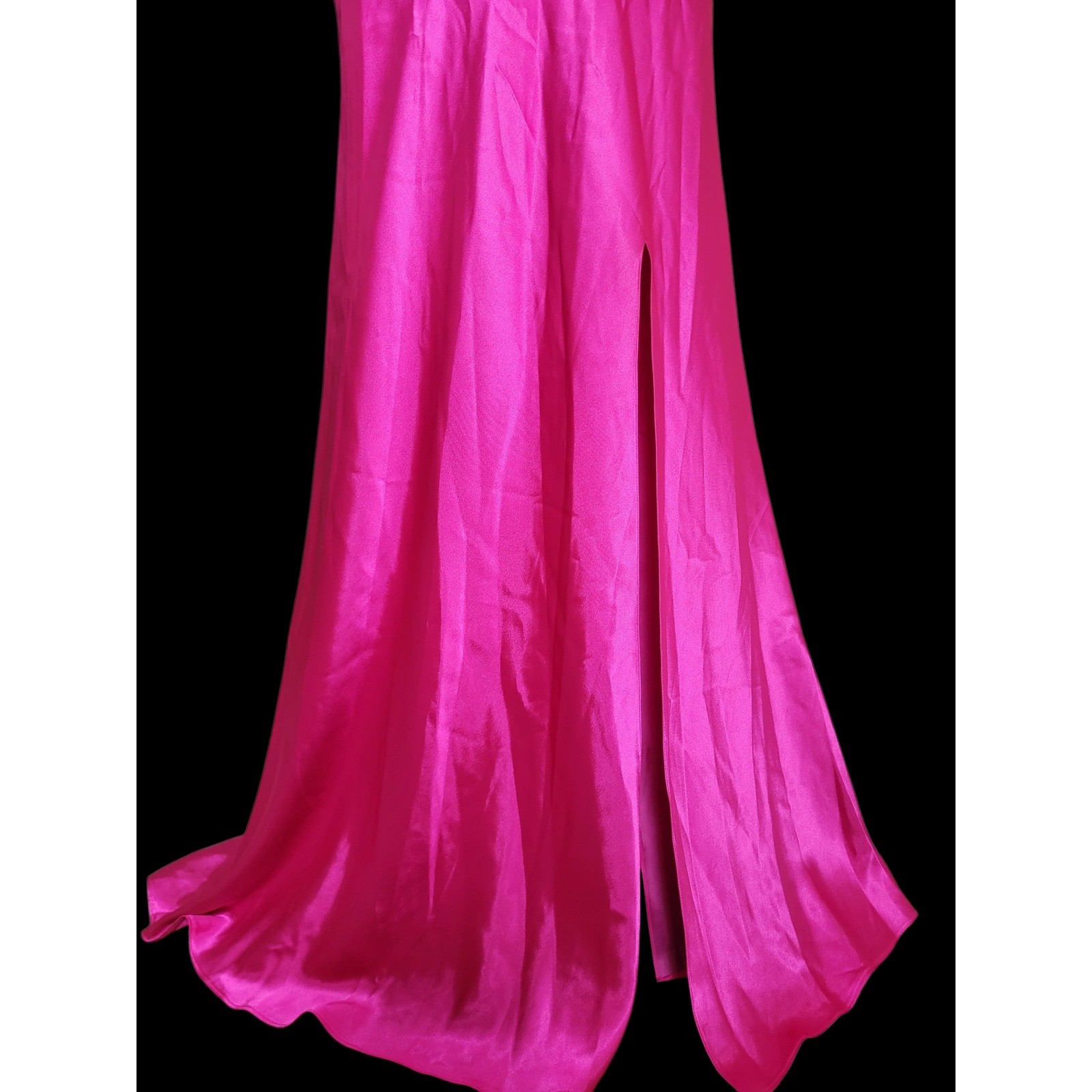 Cache Hot Pink Beaded Strappy Self-Tie Bow Closure Evening Gown Dress Size 6
