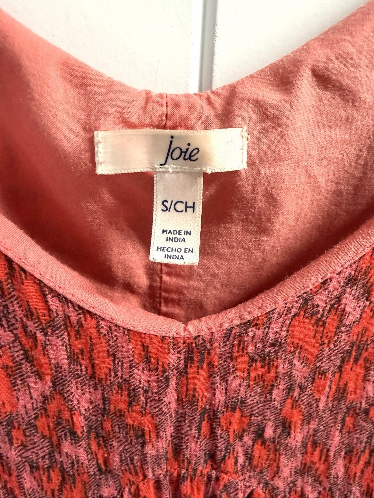 Joie Bondi Maxi Dress Red/Pink Sleeveless 100% Cotton Sundress