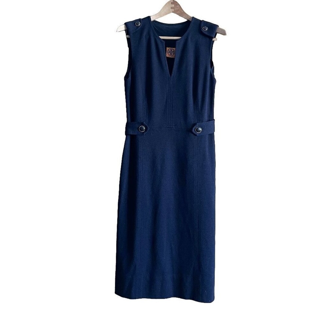 Tory Burch Declan Dress Wool Blend Black
