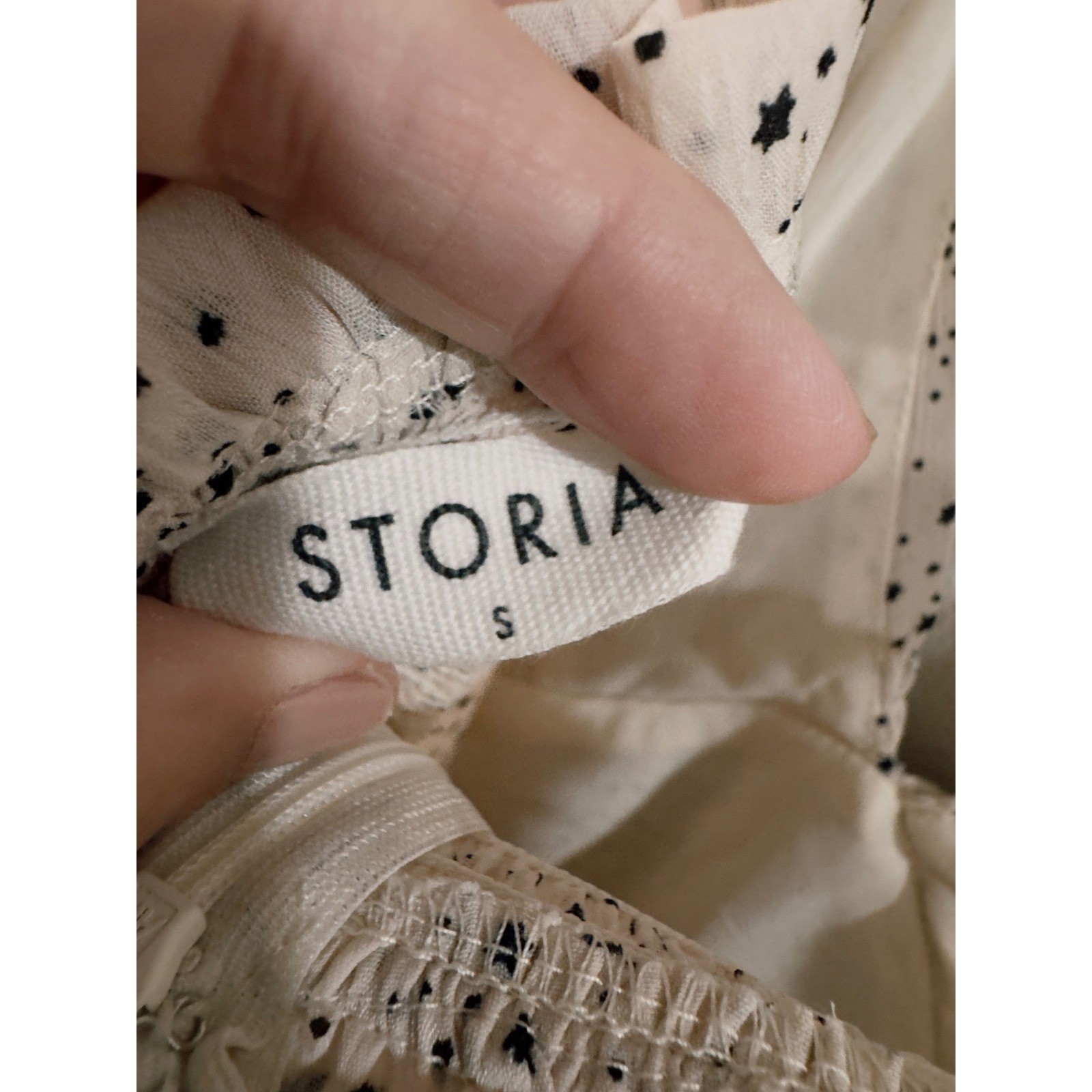 Storia Womens White Black Star Print Ruffle Tie Shoulder Mini Dress Small