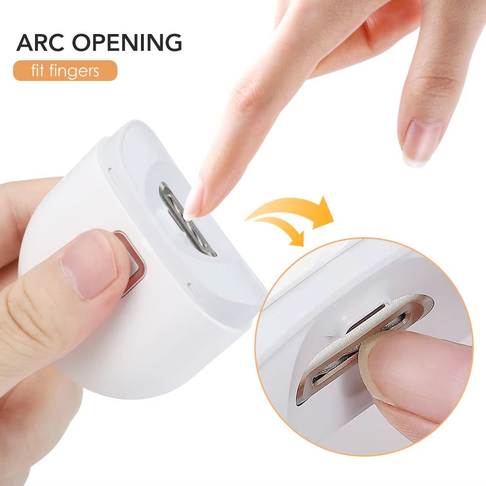 Electric Automatic Nail Clipper Manicure Trimmer White 1PC