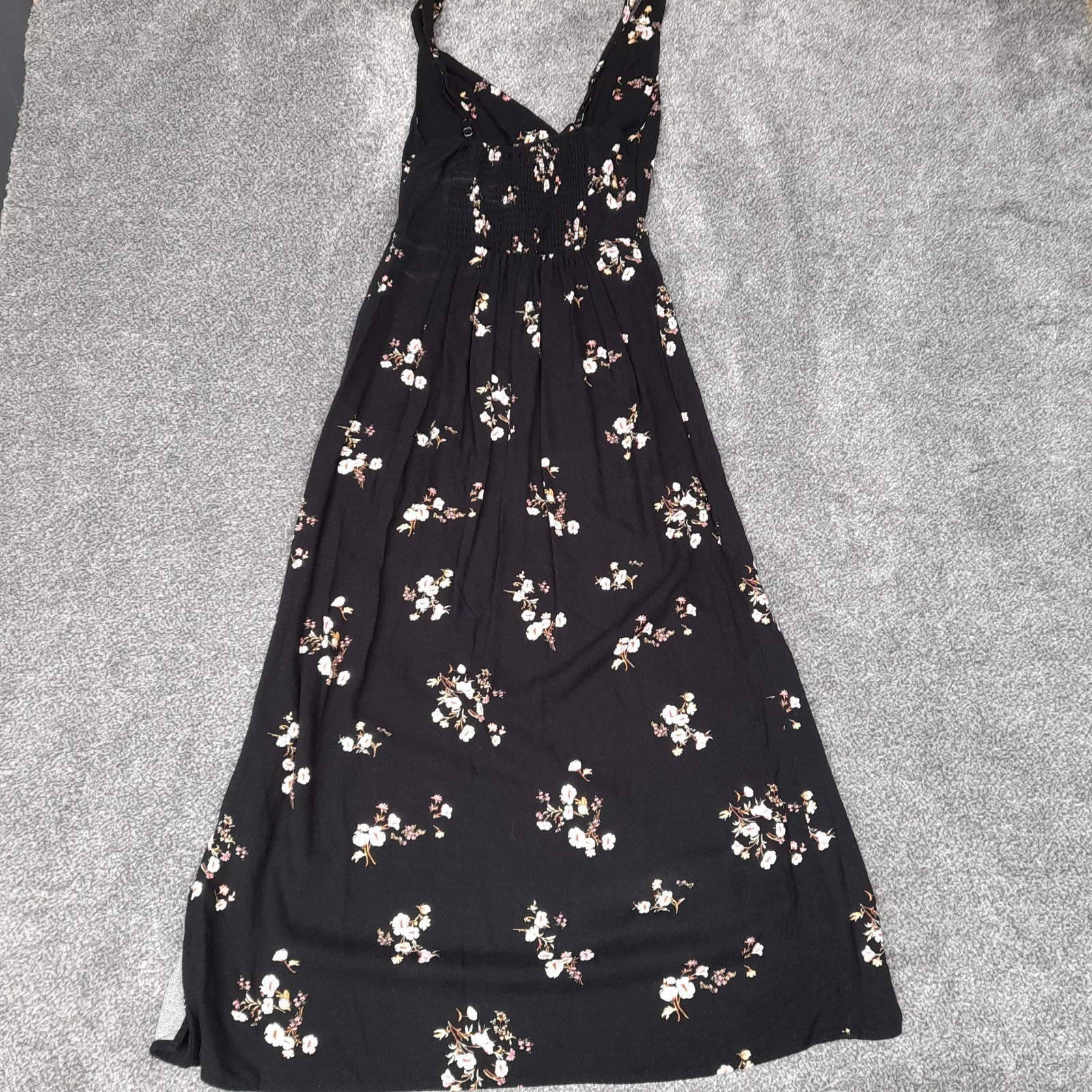 Abercrombie & Fitch Floral Midi Dress Women’s XS Black Side Split Slip Dress