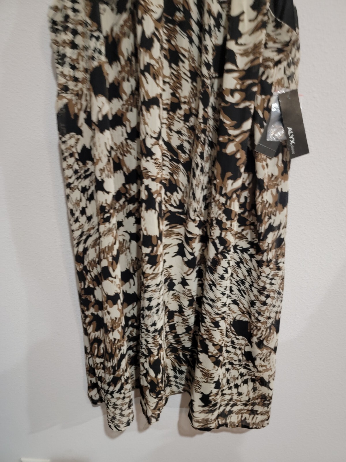 ALYX NWT Womens Size 16 Sleeveless Knee Length Dress Chiffon Layered Brown Black