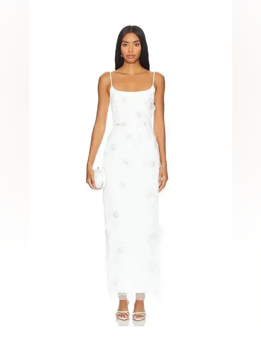 NWT $448 ELLIATT Dahlia Midi Dress With 3d Floral Applique Small