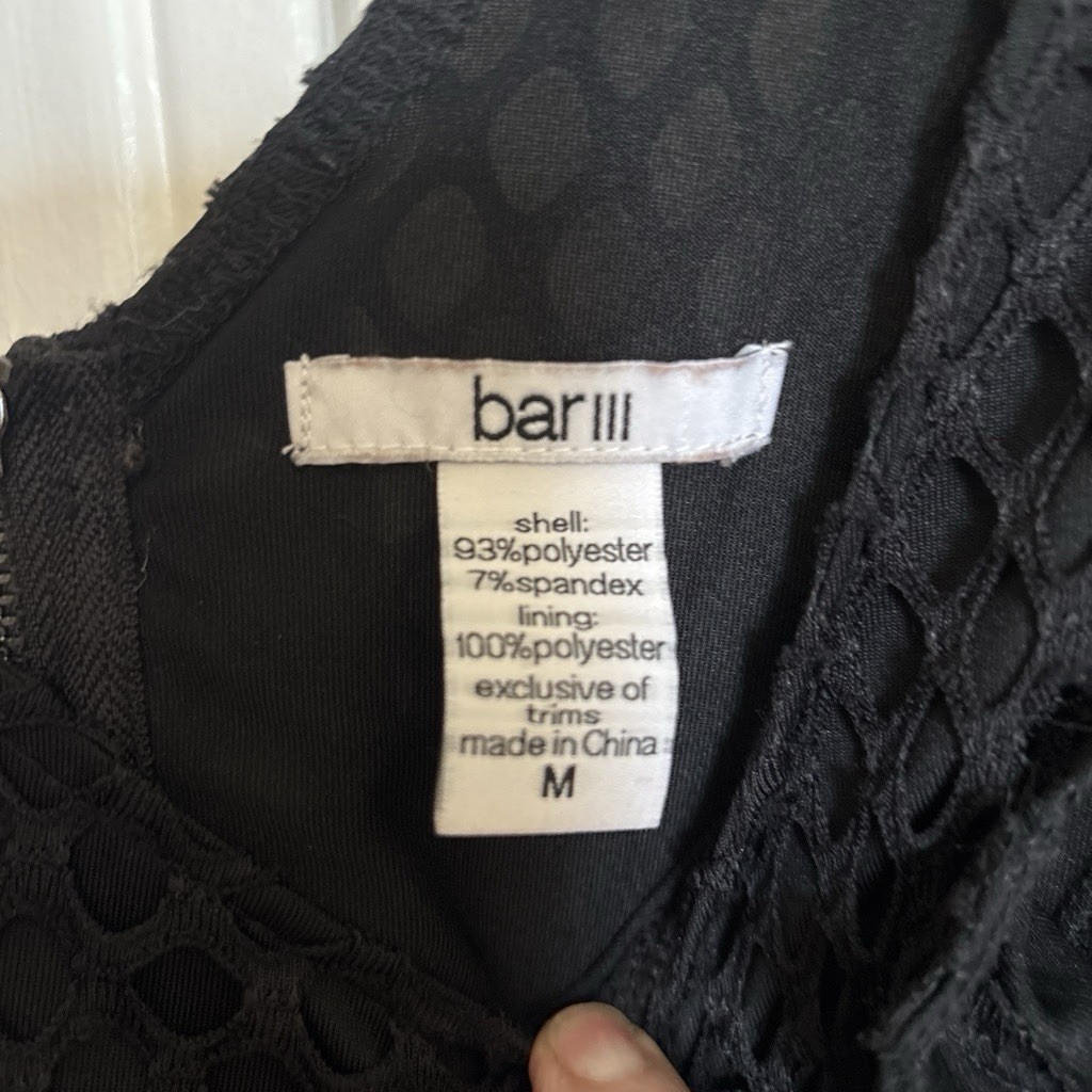 Bar III women’s Short Net Black Mini Dress Medium