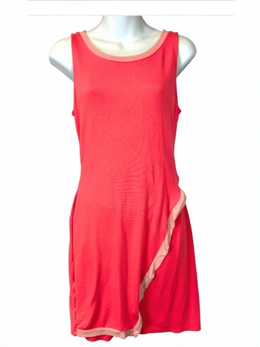41Hawthorn Rayon Blend Coral Vacation Tank Dress Small Sleeveless Stretchy
