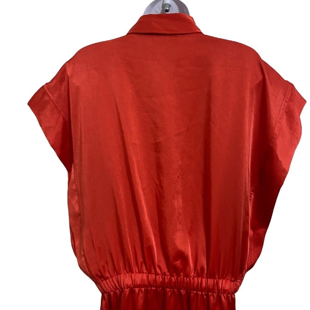 Ramy Brook NEW Vlada Satin Cargo Mini Grenadine Utility Dress Drawstring Waist L