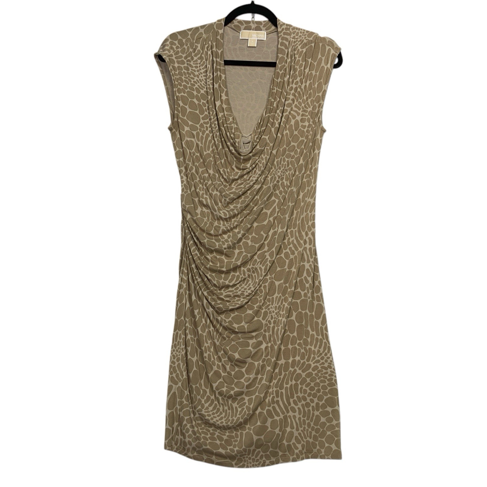 Michael Kors Women’s Size M Body Con Dress Taupe Animal Print