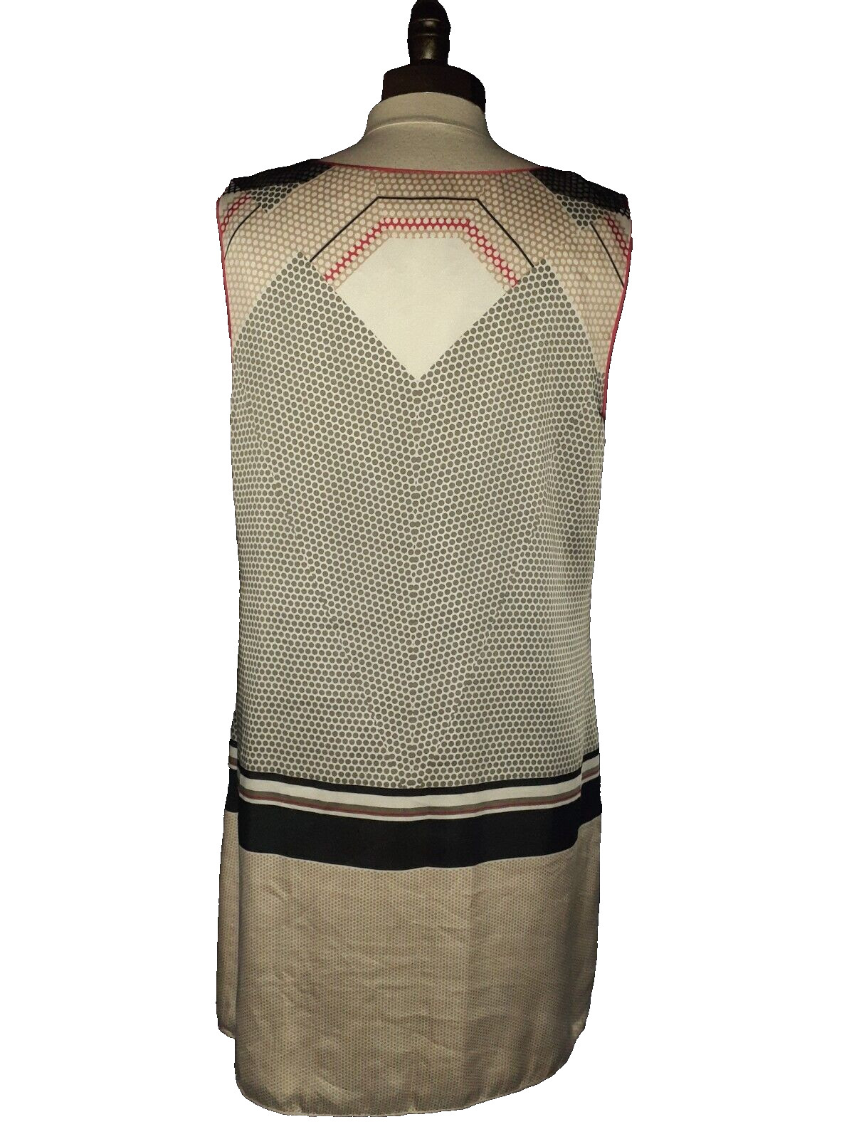 MAX EDITION Size XL Shift Dress Black Grey Beige Red Polka Dot Sleeveless