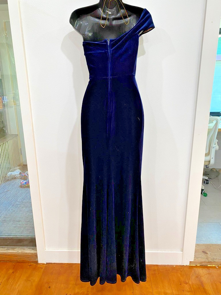 City Stuidio Size 0 Off Shoulder Princess Diana Velvet Velour Classic Slit Royal