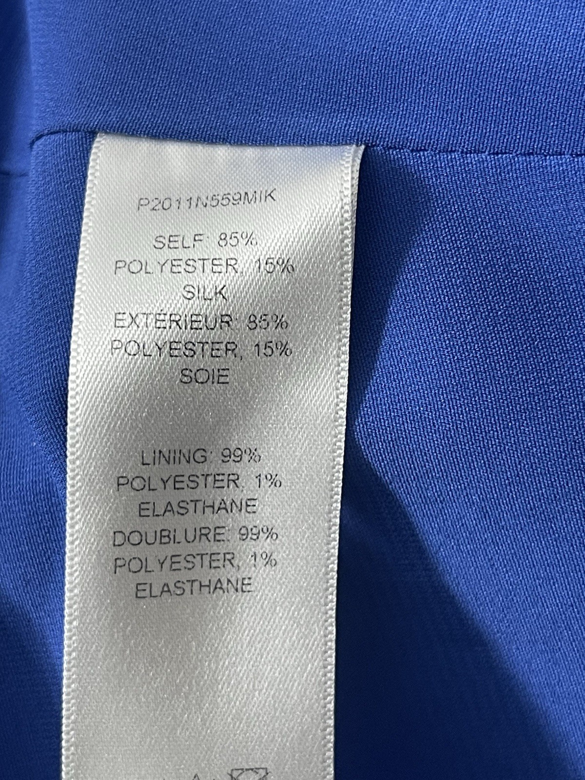 Carolina Herrera Blue Silk 3/4 Sleeve A Line Suit Dress Size 4 Luxury Designer