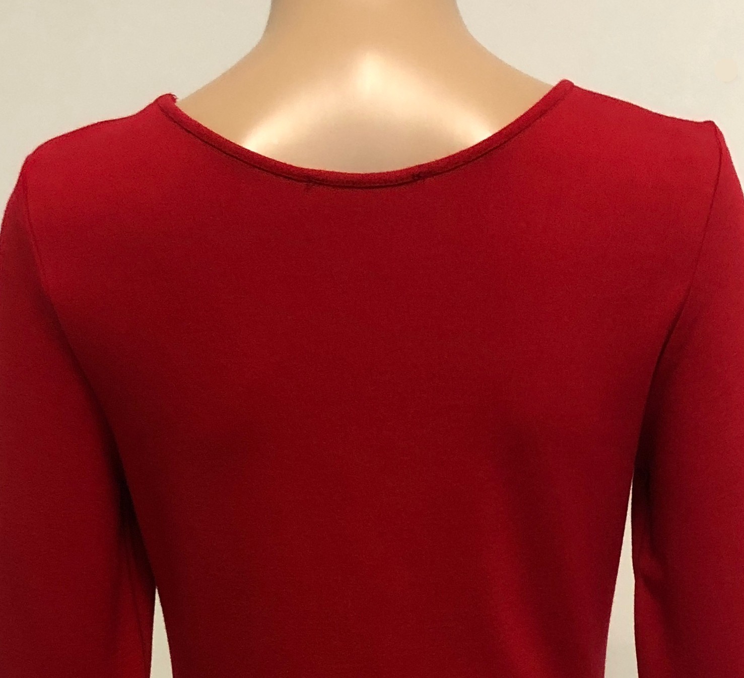 Red Sassy Bodycon Deep V Sheer Mesh Mini Dress Sz Large Long Sleeve