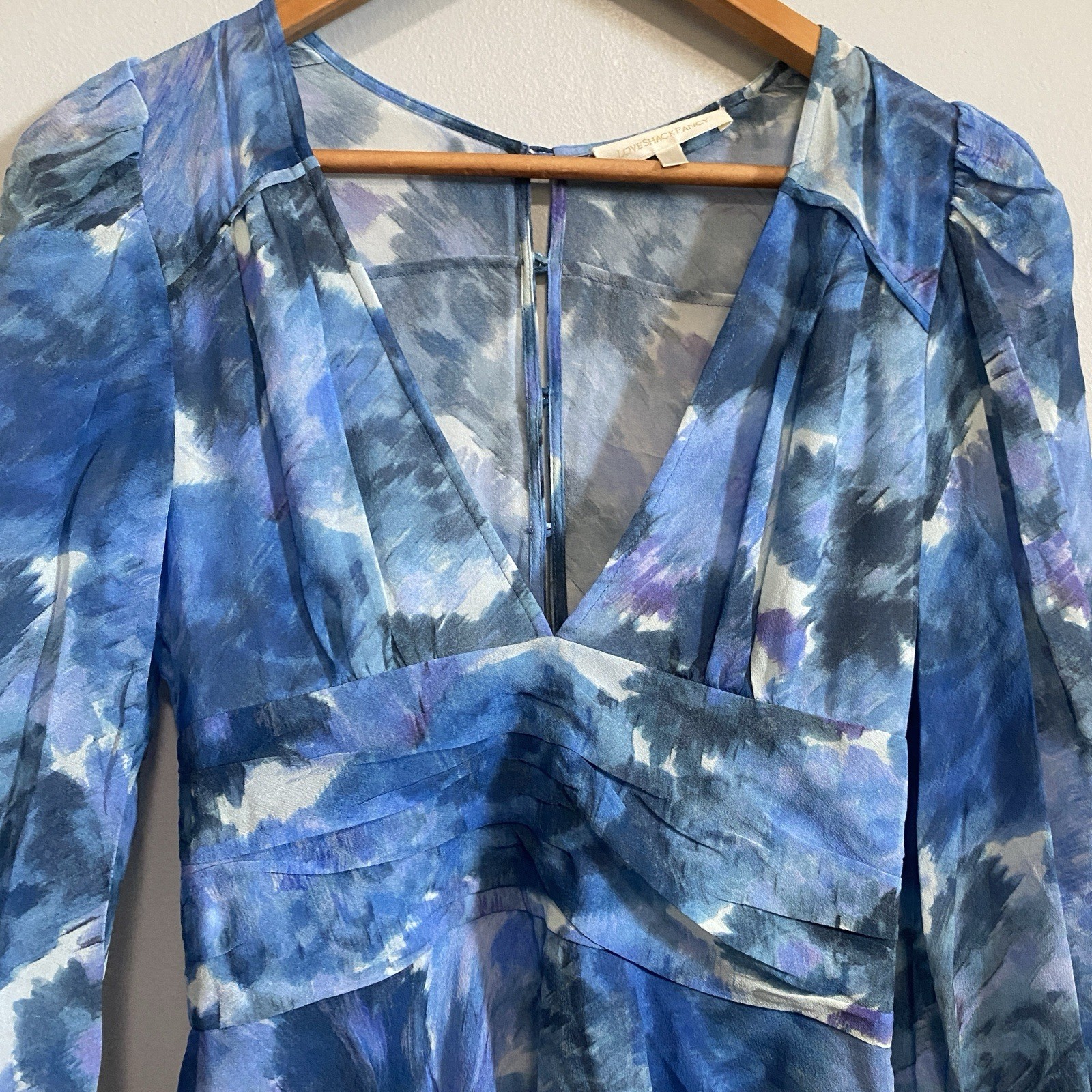 Love Shack Lincoln Sapphire Berry Silk Mini Dress Size 0 Lightweight Costal