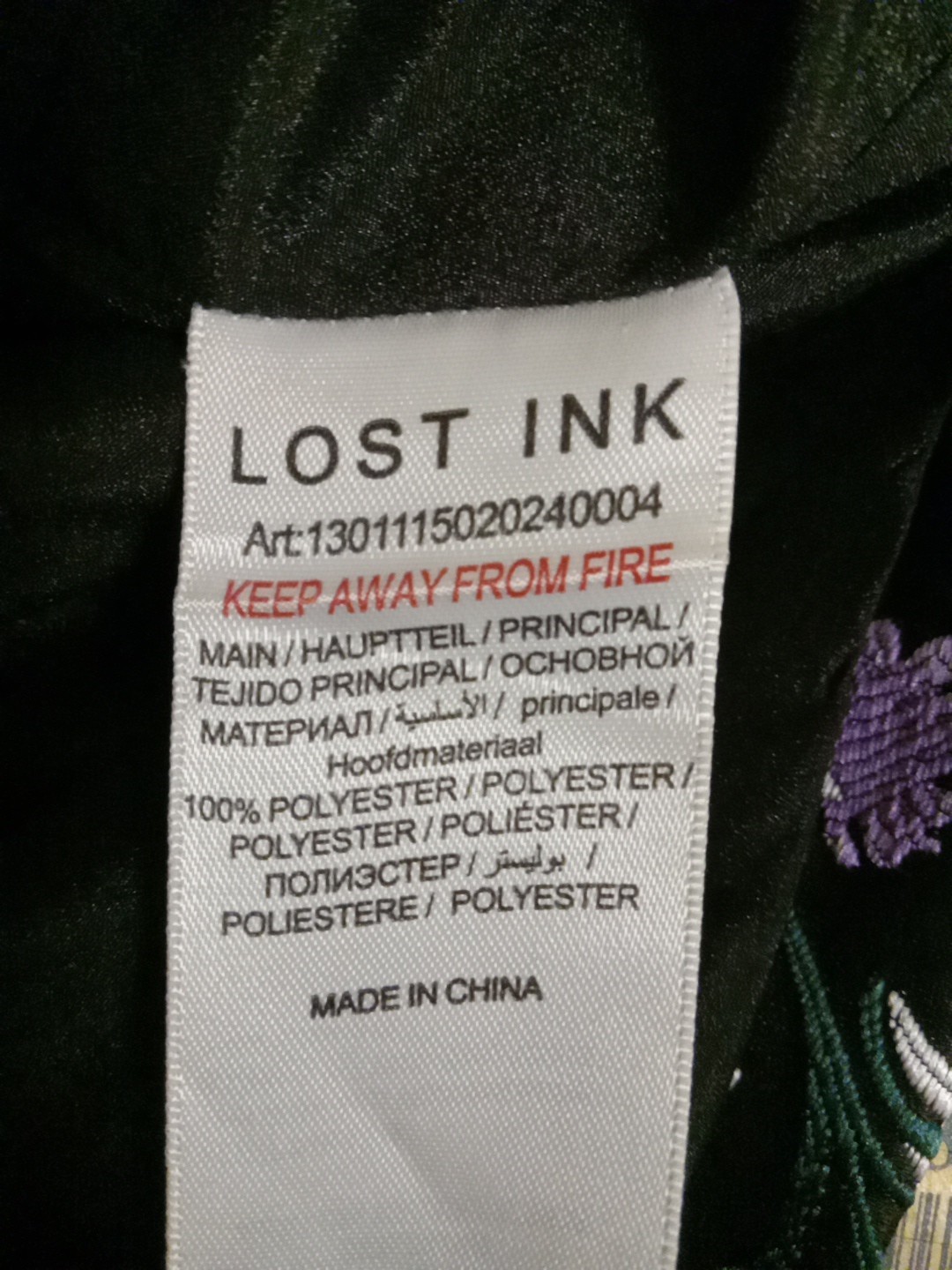 Lost Ink Women Black Multicolor Floral Ruch Mutton Sleeve Dress Size Small