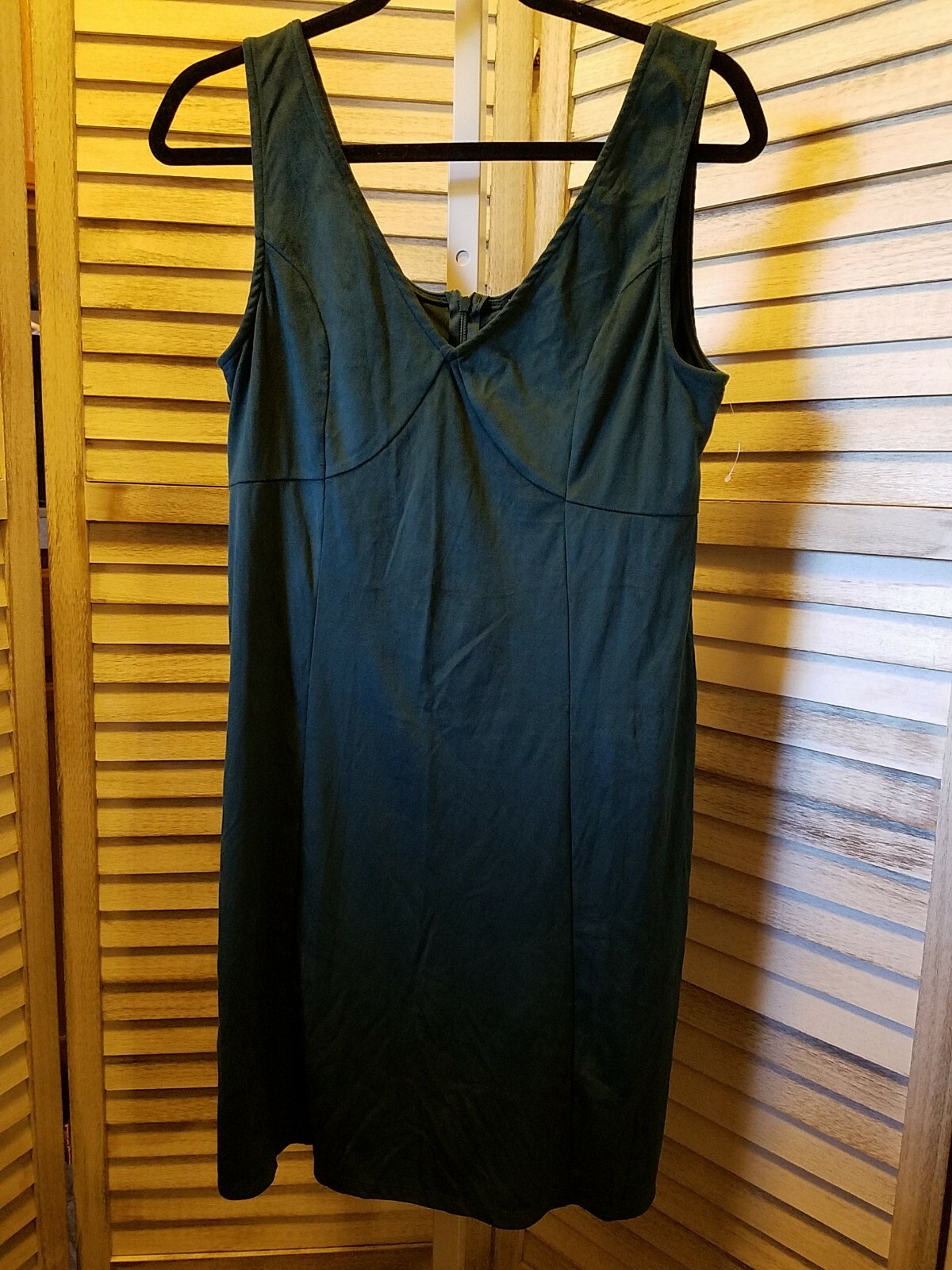 Derek Heart Womens Dress Size L Green Sleeveless Back Zipper Stretch Wide Straps