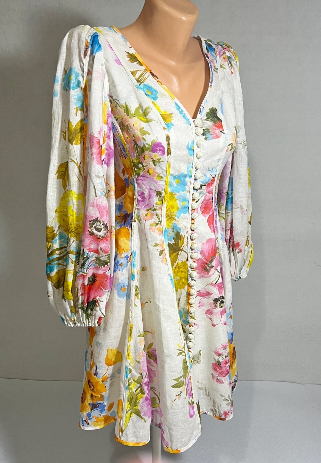 Zimmermann Linen Mini dress aus1 fits US 4 – 6 ( Bust 33.5”-34.3” )