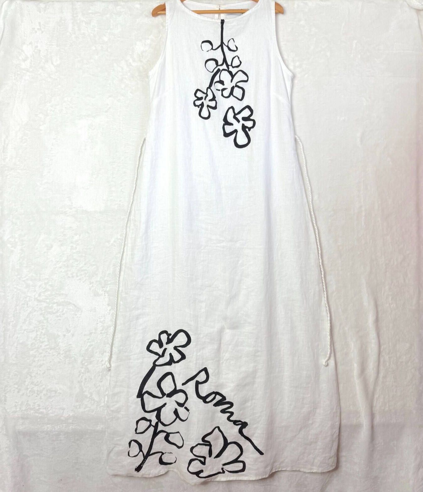 NEW FAITHFULL THE BRAND Nahna Linen Floral Summer Beach Midi Dress 4 White