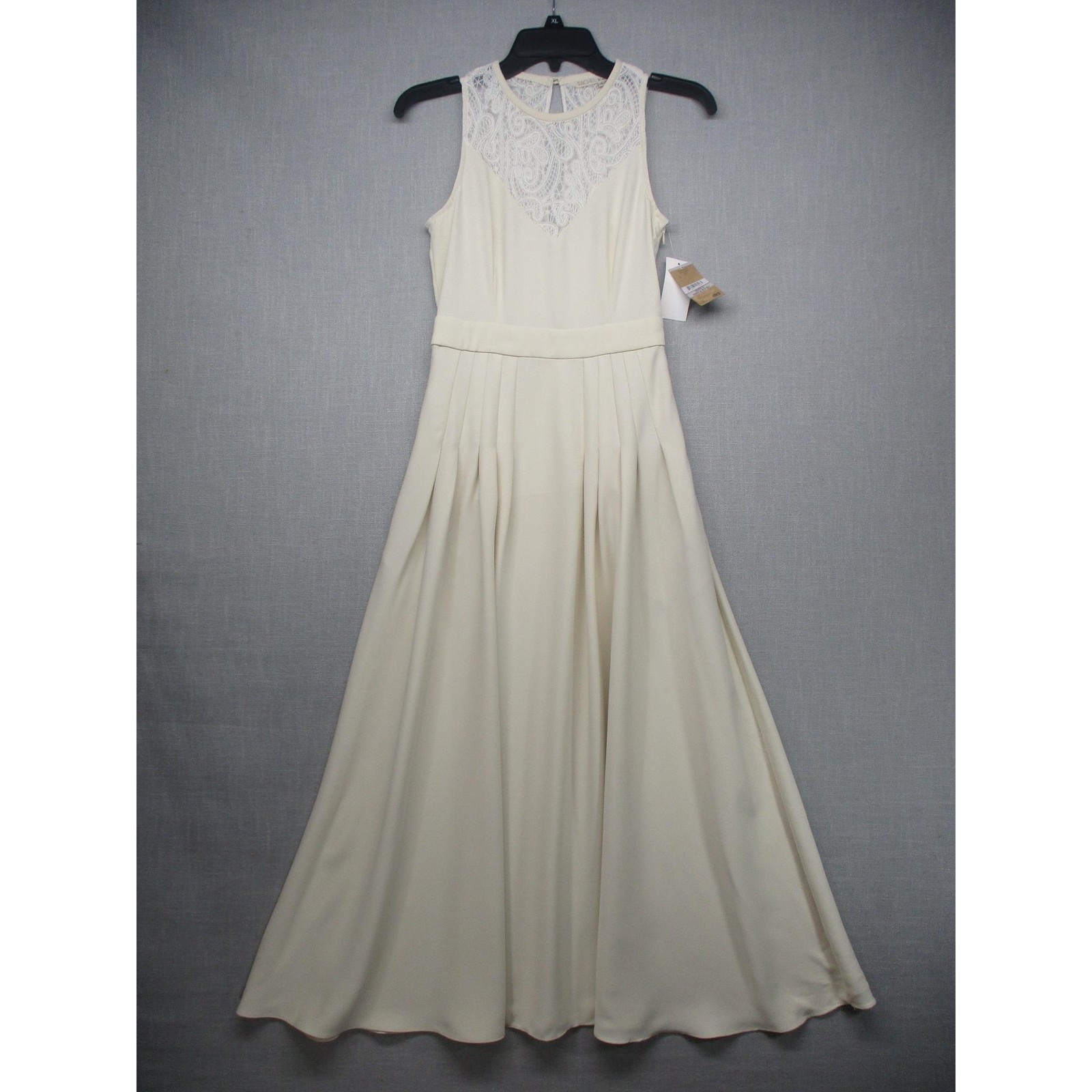NWT Rachel Rachel Roy BOHO Cream Elegant Flowy Pleated Maxi Dress Womens Size XL